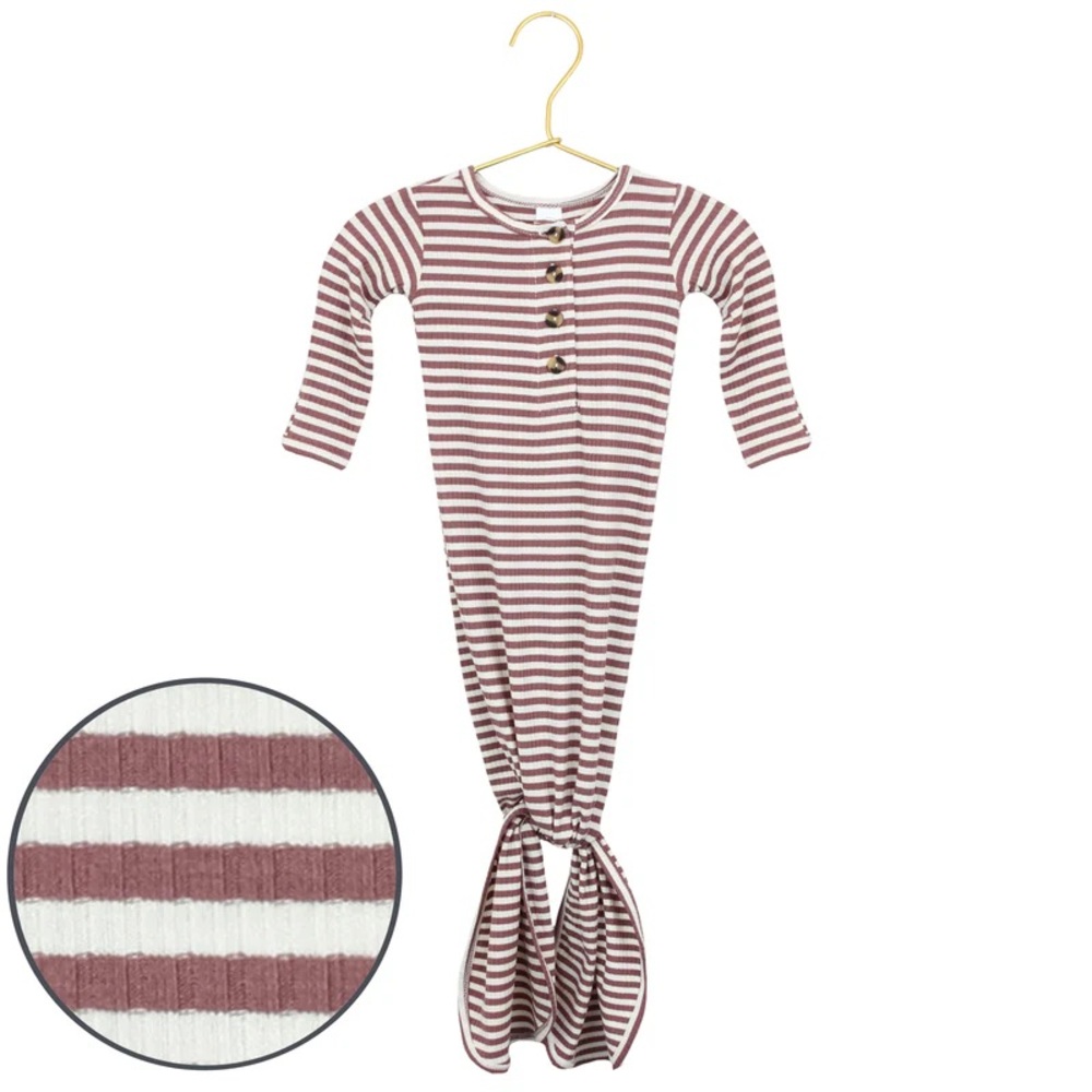 Lou Lou Newborn Striped Buttoned Gown